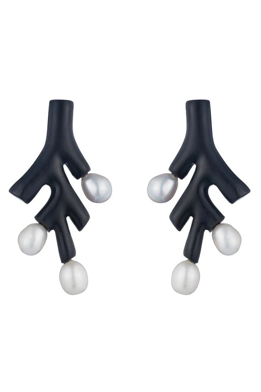 Acacia With Mother of Pearl Clip Earrings