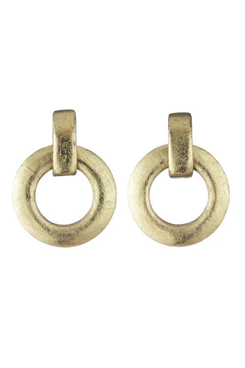 Acacia Wood and Gold Plated Interlocked Hoop Earrings