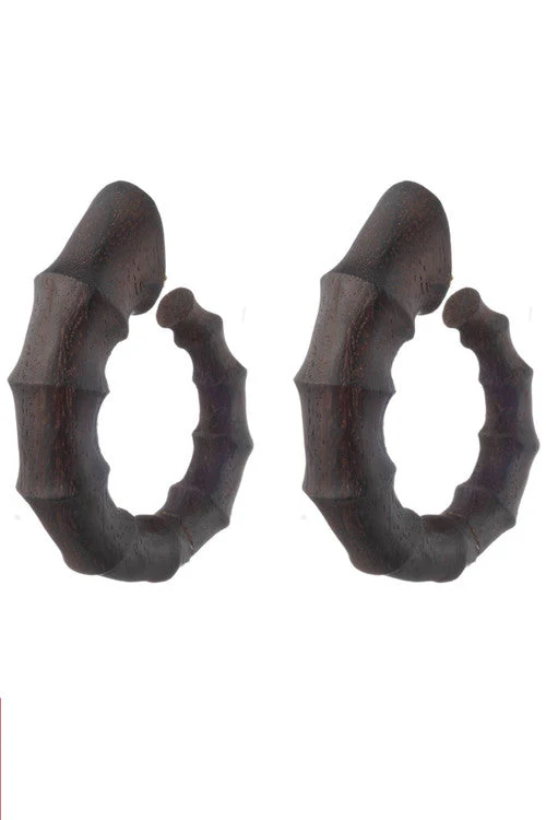 Acacia Wood Bamboo Earrings