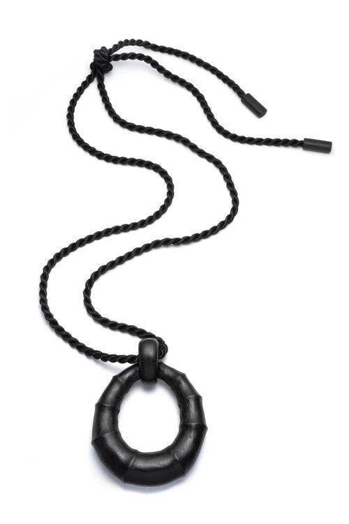 Acacia Wood Bamboo Necklace