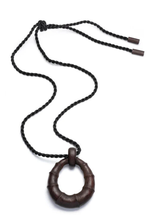 Acacia Wood Bamboo Necklace