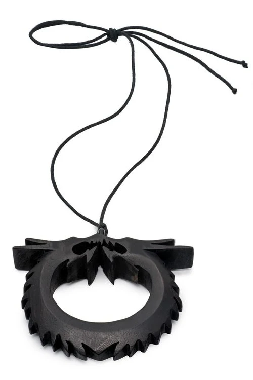 Acacia Wood Double Dragon Necklace