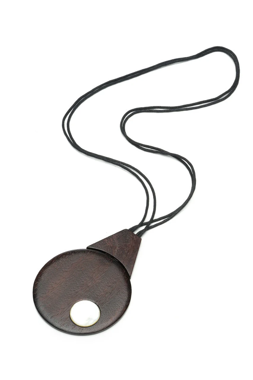 Acacia Wood With Mother of Pearl Necklace - Image 2