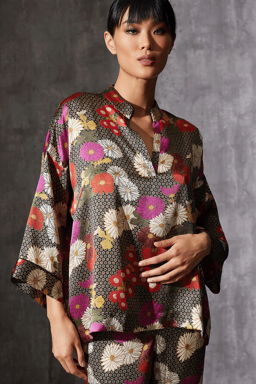 Agathe Mandarin Silk PJ - Image 3