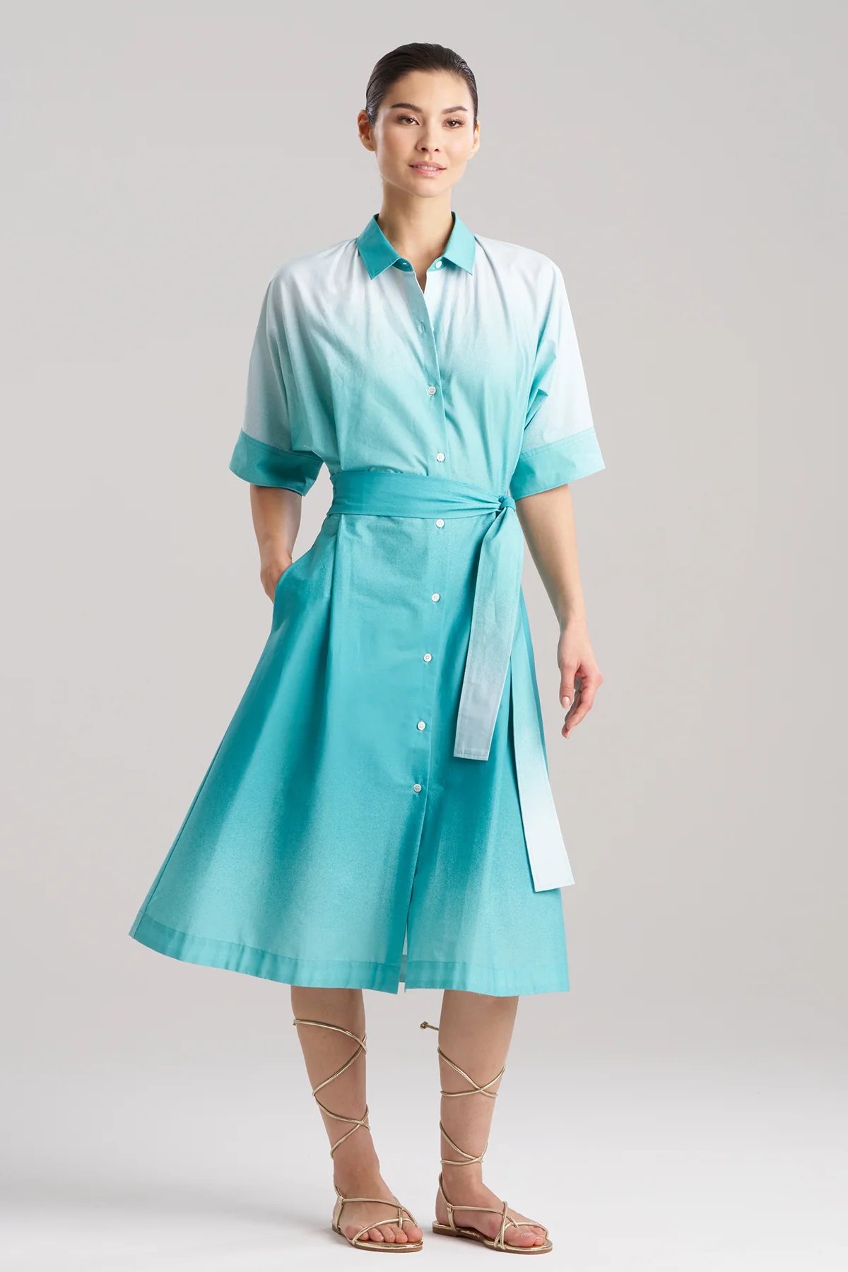 Akari Cotton Belted Dress - Image 2