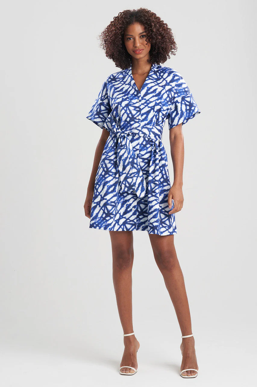 Akira-Cotton Sateen Mandarin Shirtdress - Image 2