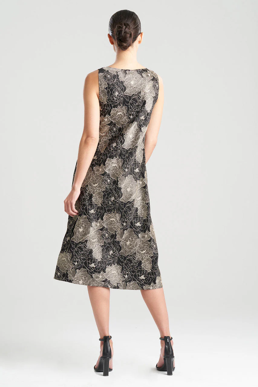 All Over Embroidered Silk Charm Cowl Dress - Image 3