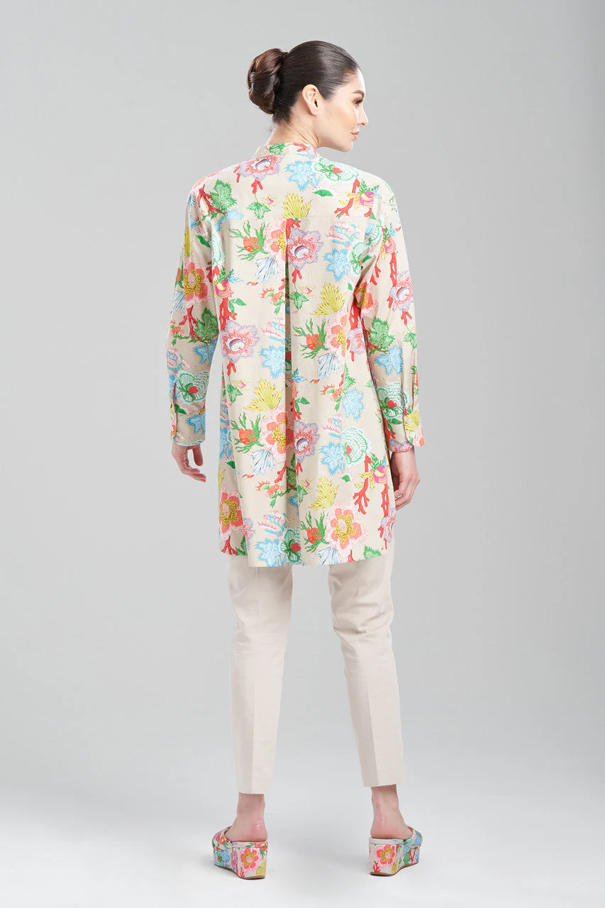 Amanpulo Cotton Poplin Oversized Mandarin Top - Image 2
