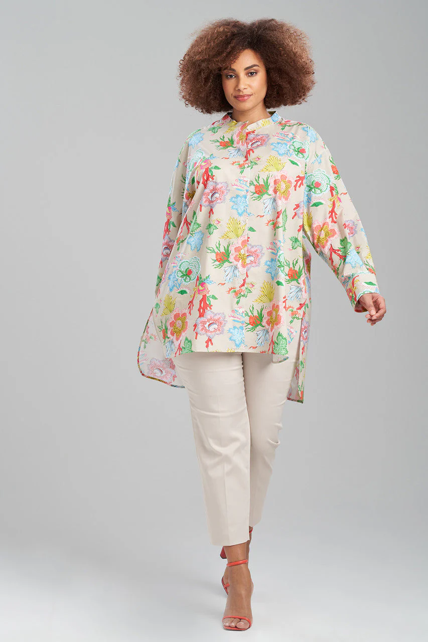 Amanpulo Cotton Poplin Oversized Mandarin Top - Image 3