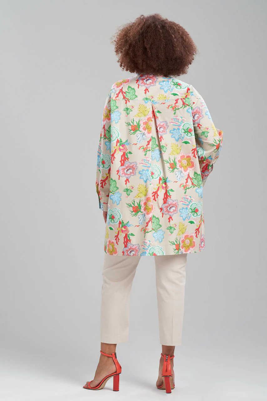 Amanpulo Cotton Poplin Oversized Mandarin Top - Image 4