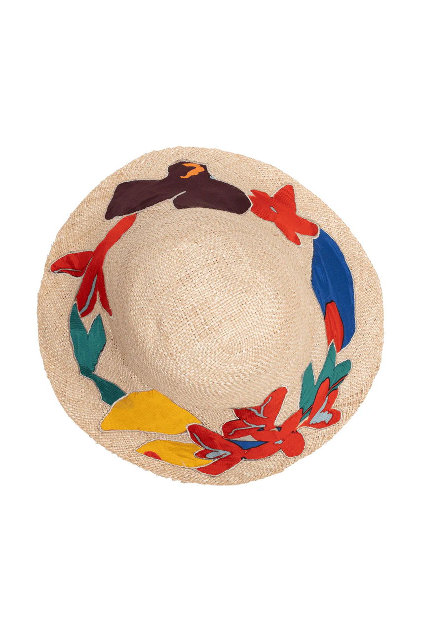 Antibes Embroidered Raffia Hat - Image 2