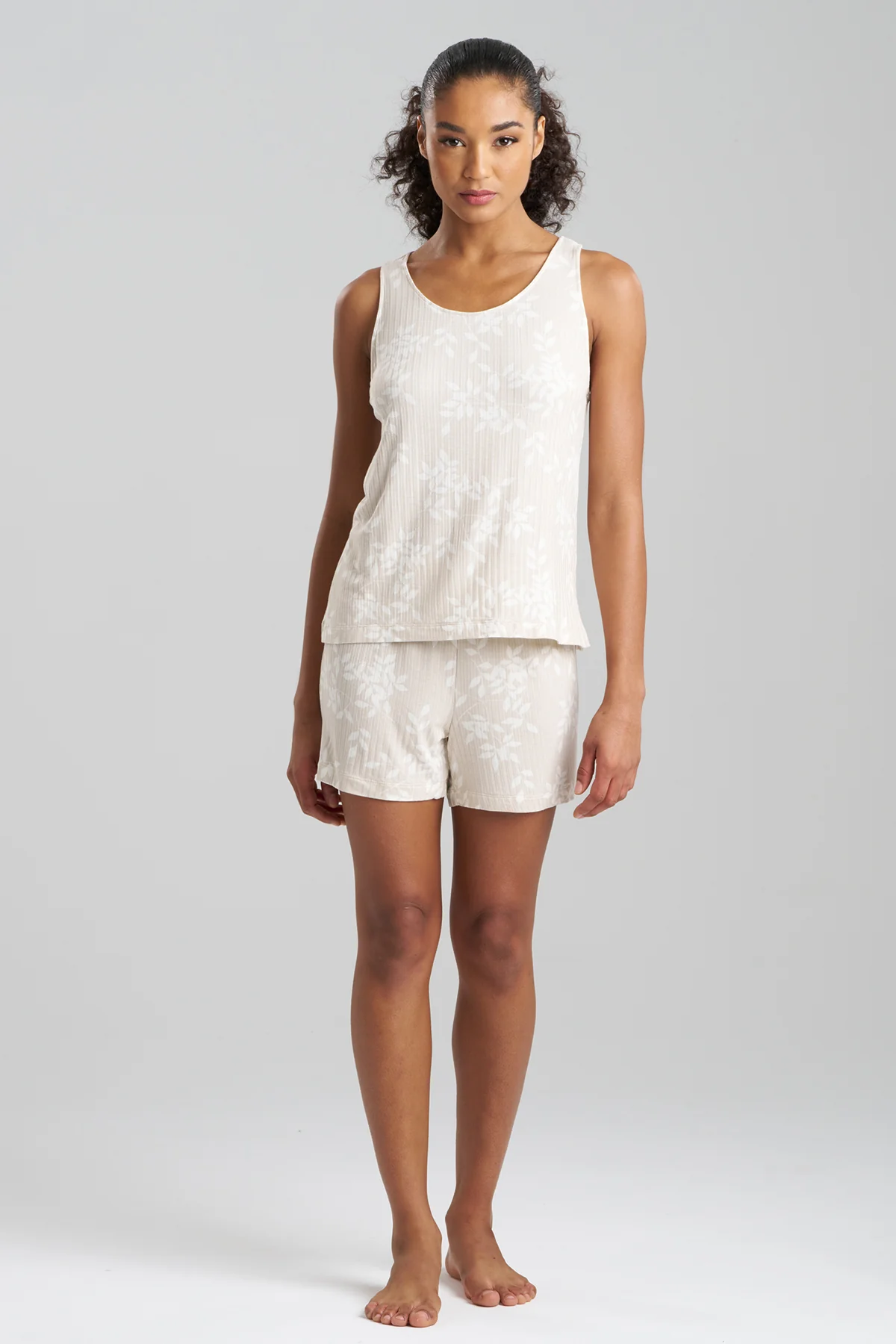 Aria Printed Rib Ease Shorts PJ