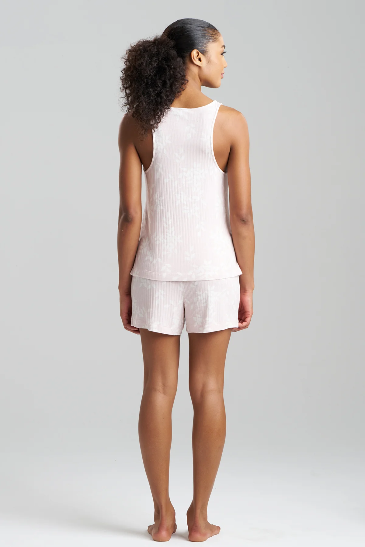 Aria Printed Rib Ease Shorts PJ - Image 2