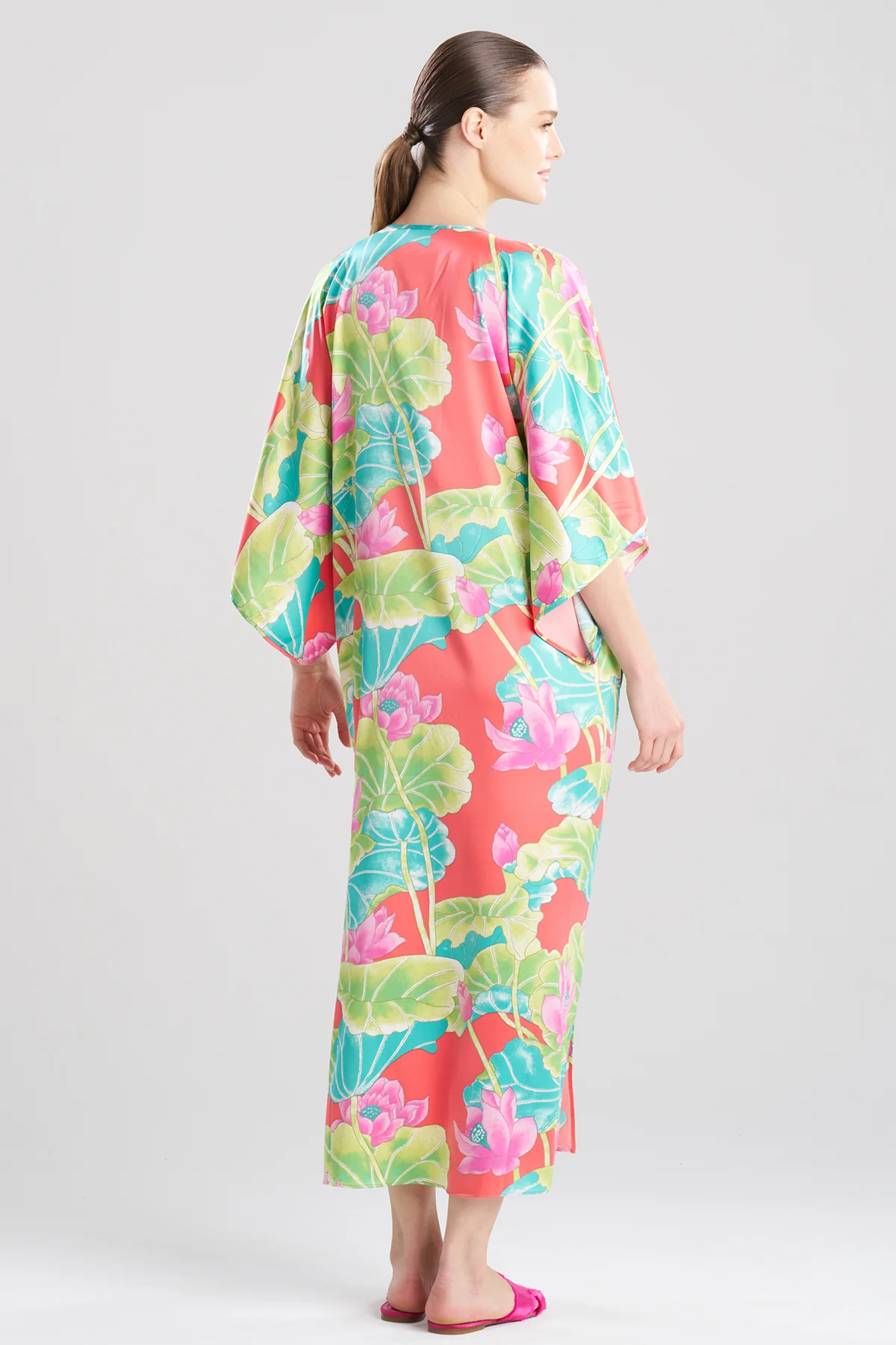 Ascendant Lotus Printed Satin Caftan - Image 2