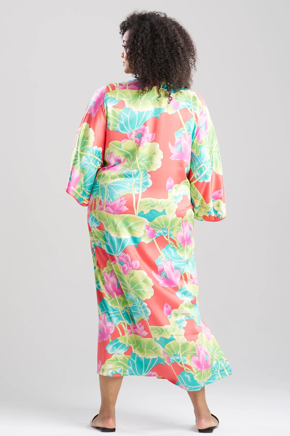 Ascendant Lotus Printed Satin Caftan - Image 4