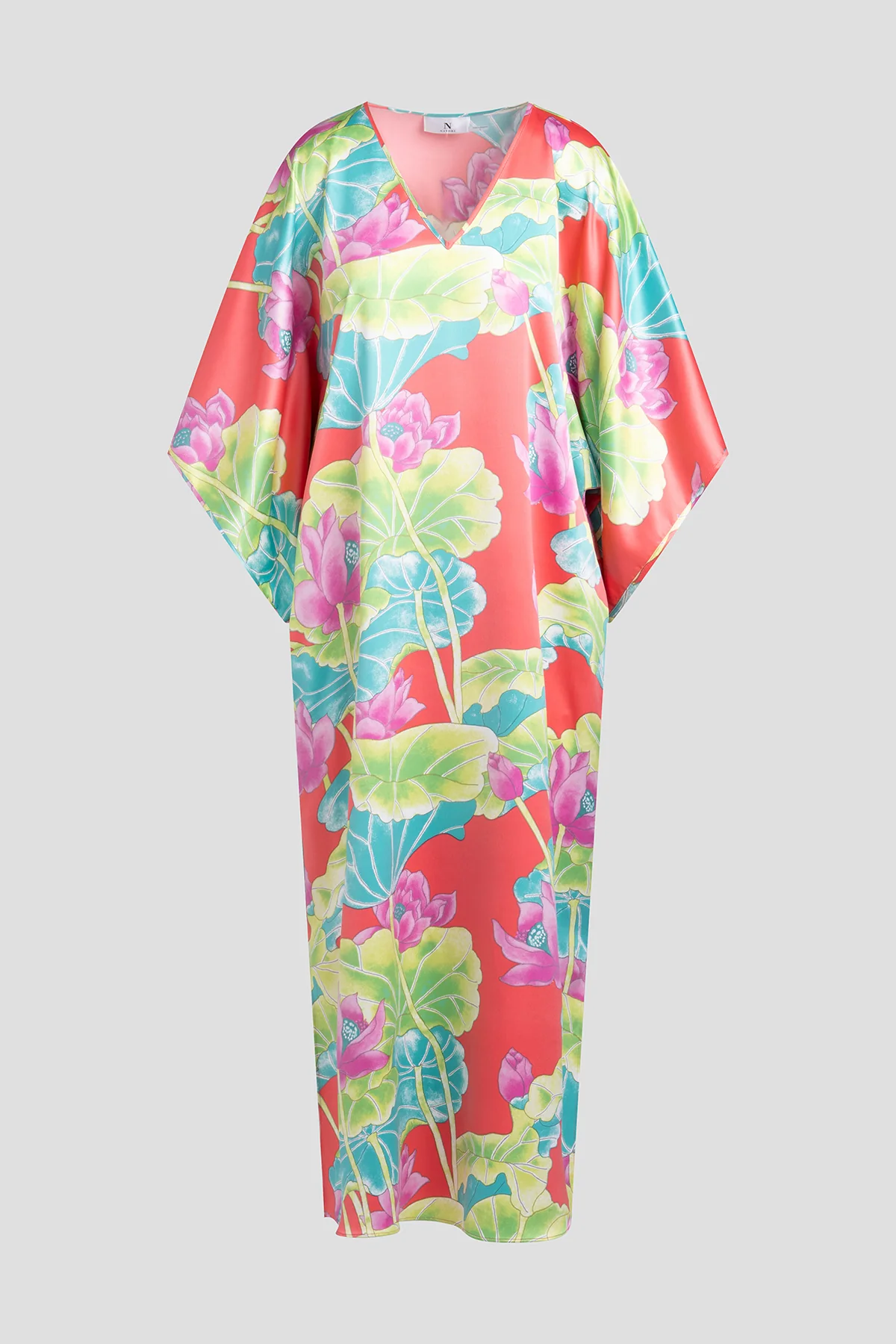 Ascendant Lotus Printed Satin Caftan - Image 5