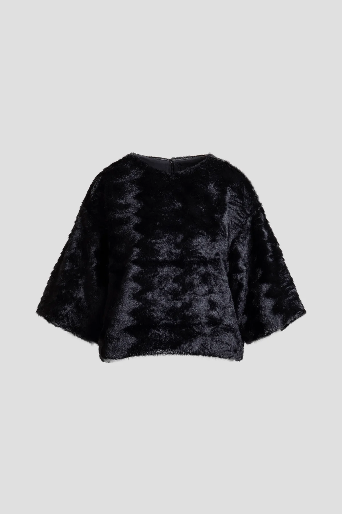 Astrakhan Faux Fur T-Shirt Top - Image 4