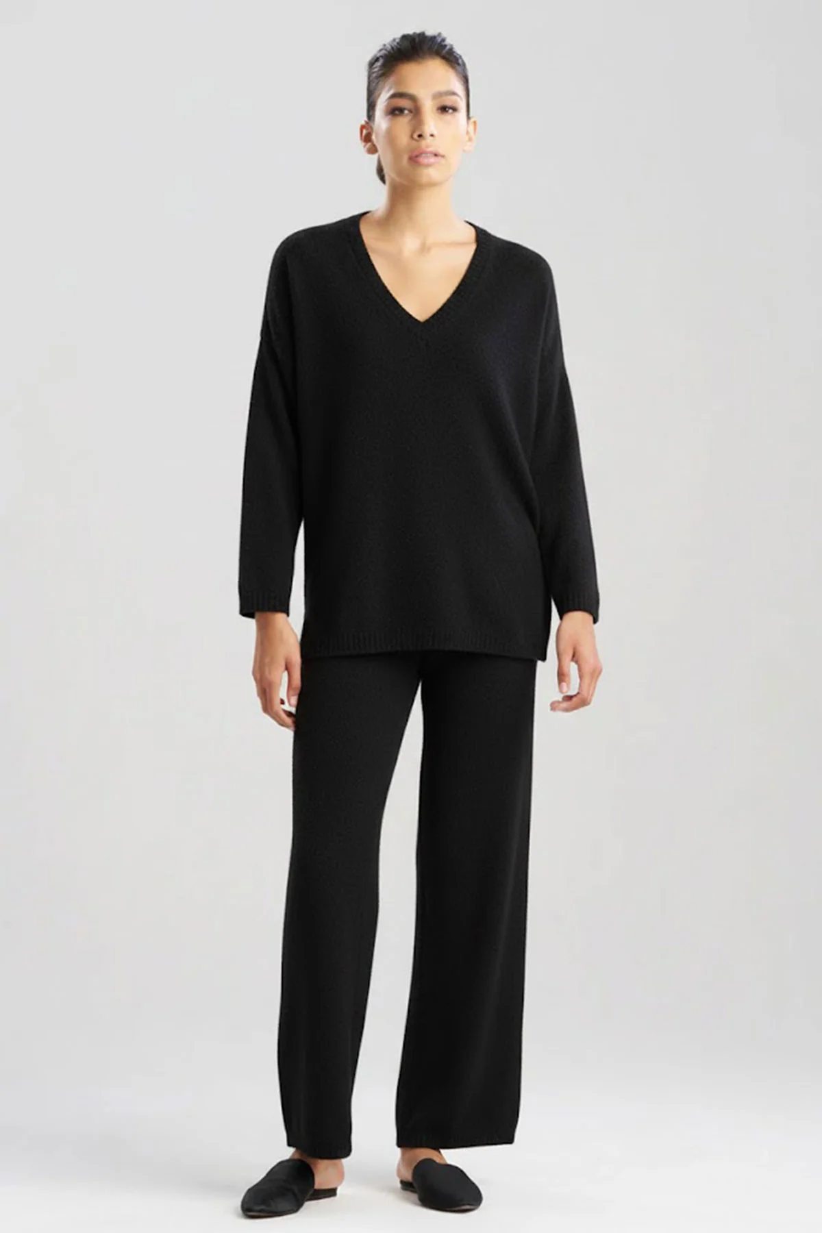 Aura Solid Chenille V-Neck Top