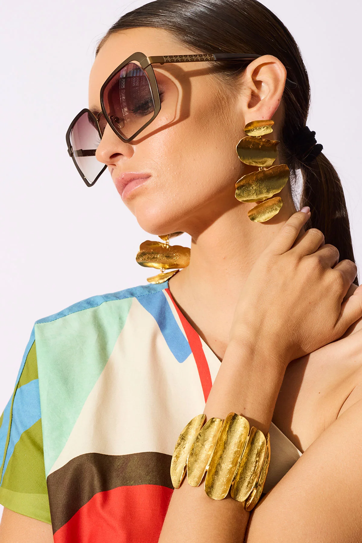 Aurea Gold Plated Cuff Bracelet - Image 4