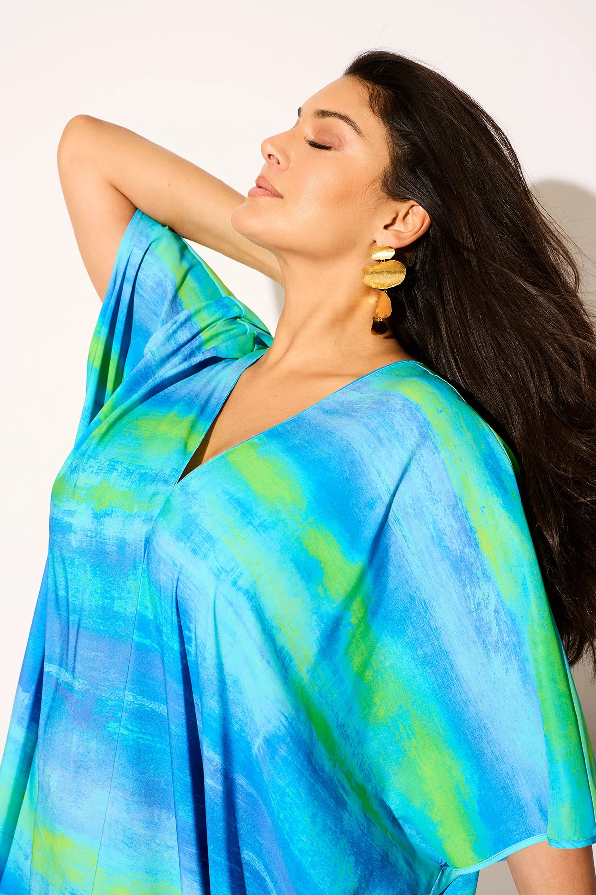 Aurora Printed Satin Caftan - Image 6