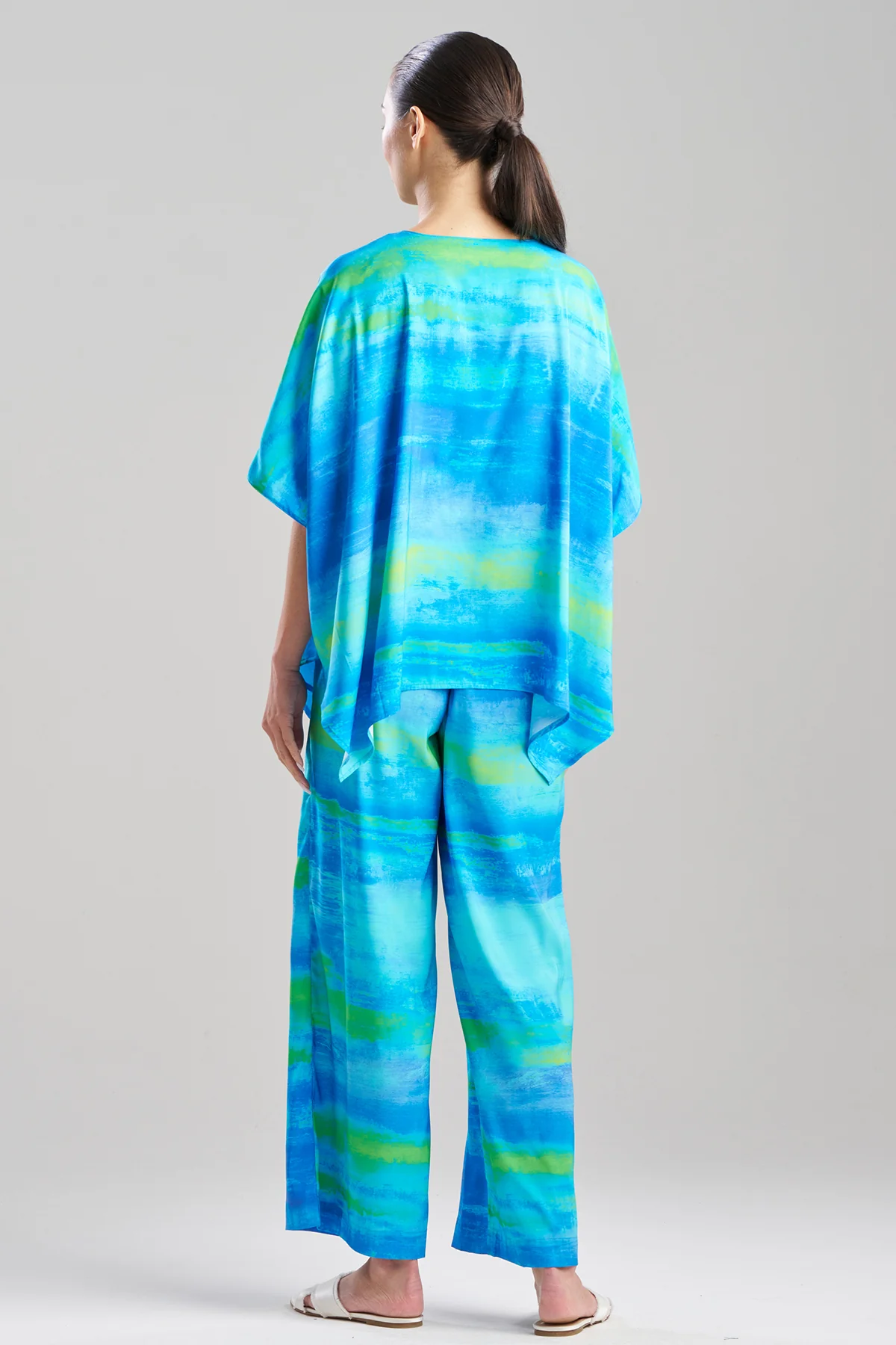 Aurora Printed Satin Caftan Top - Image 3
