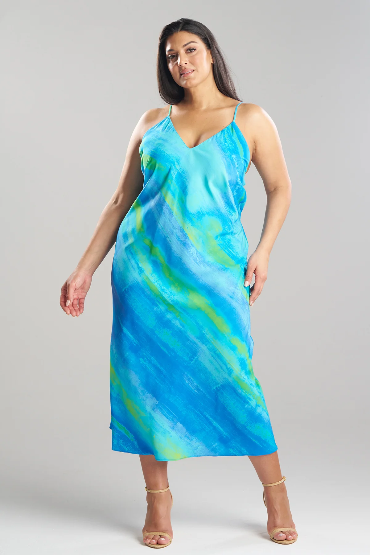 Aurora Printed Satin Slip Dress - Image 4