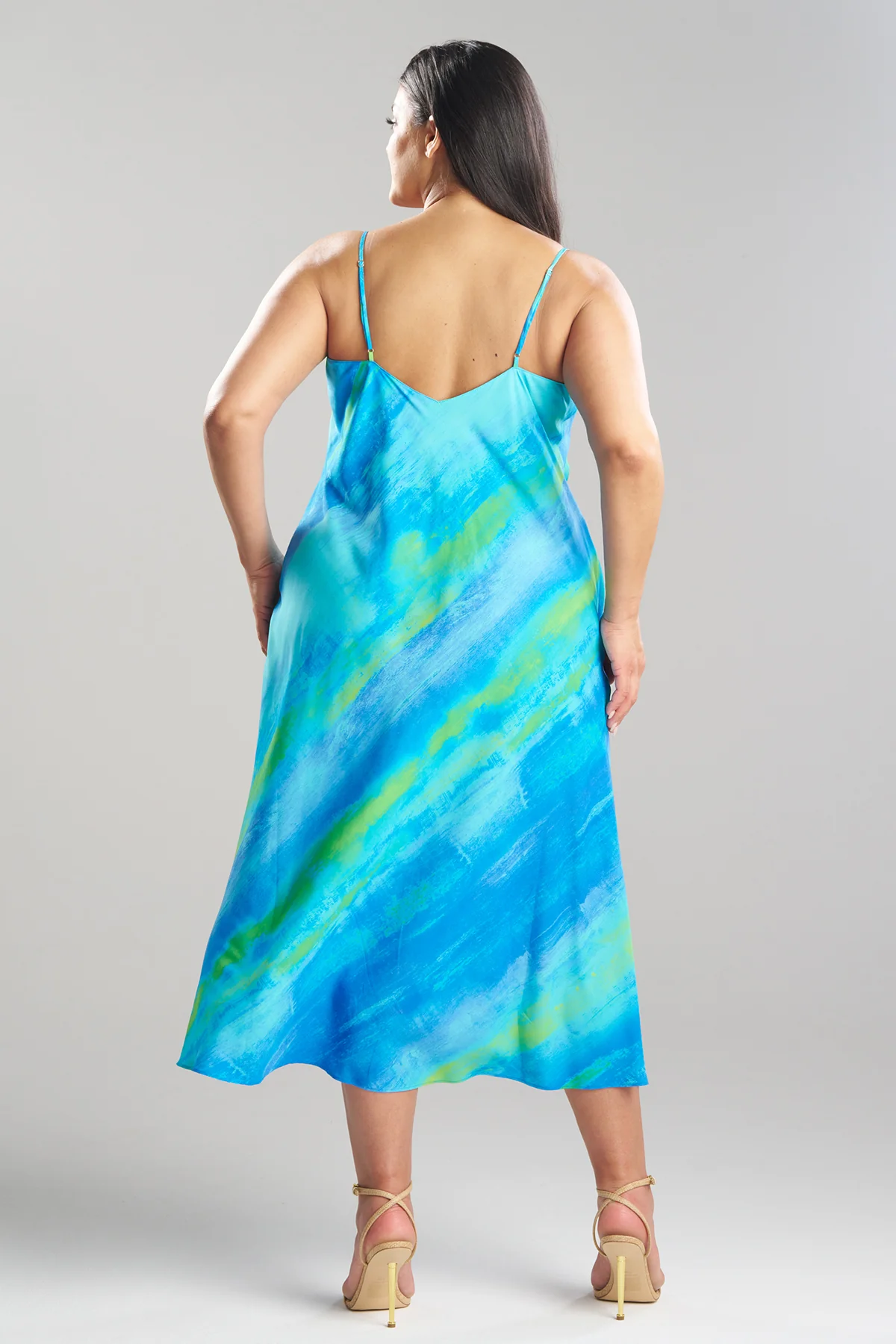 Aurora Printed Satin Slip Dress - Image 5