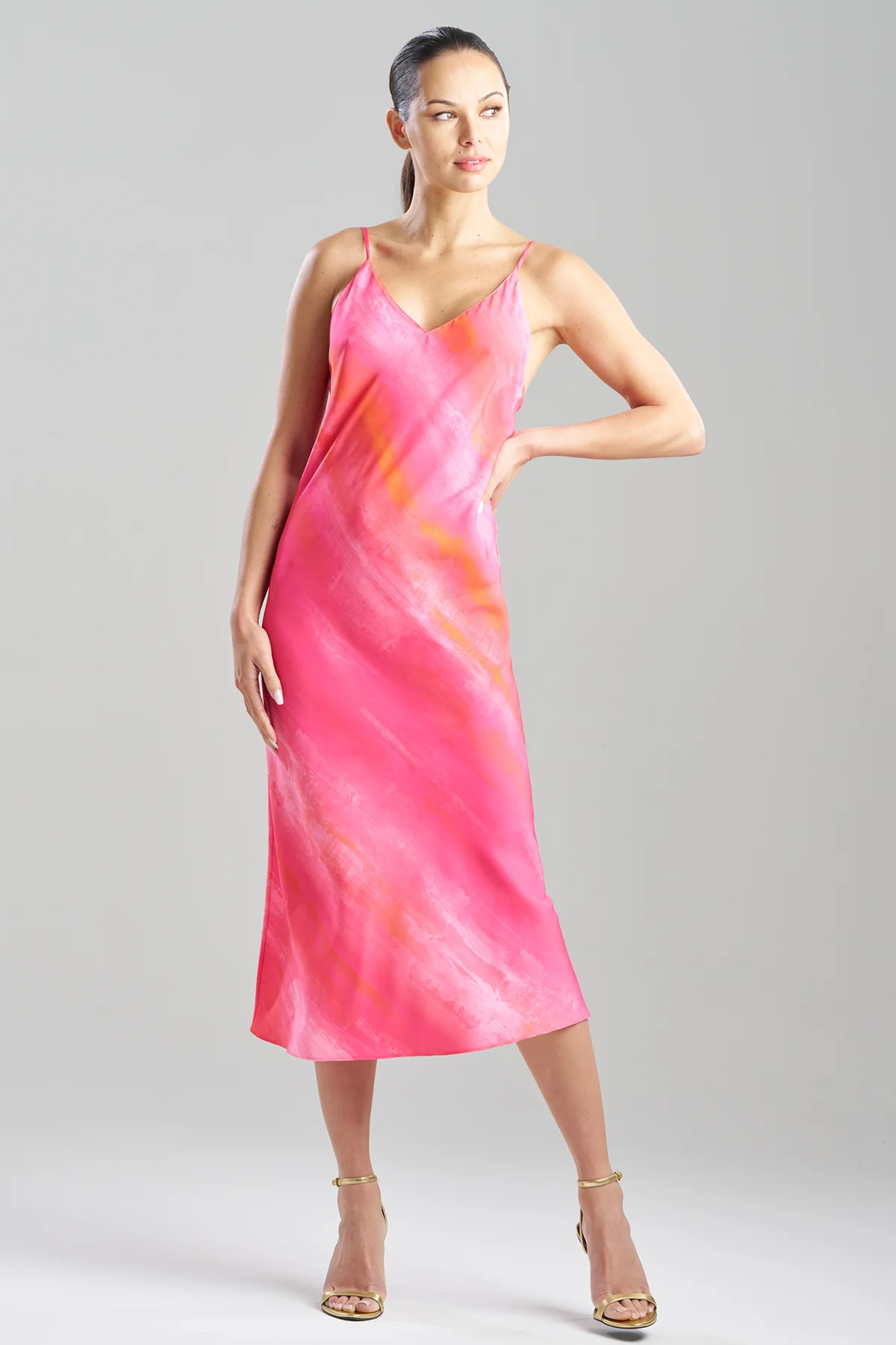 Aurora Printed Satin Slip Dress - Image 2
