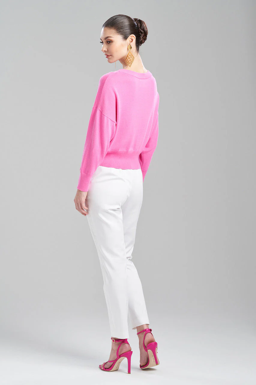 Beijing Textured Knit Crewneck Cropped Sweater - Image 2