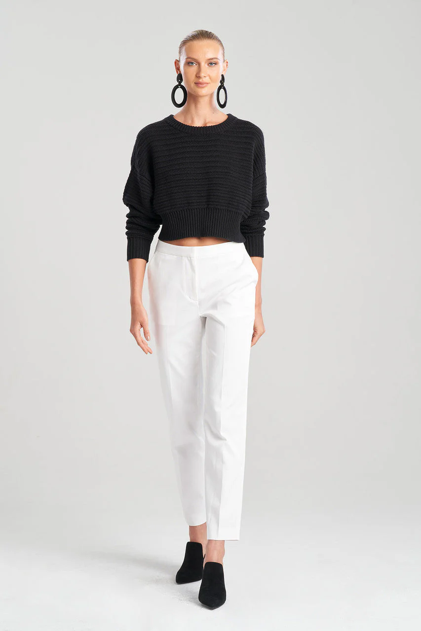 Beijing Textured Knit Crop Pullover Top