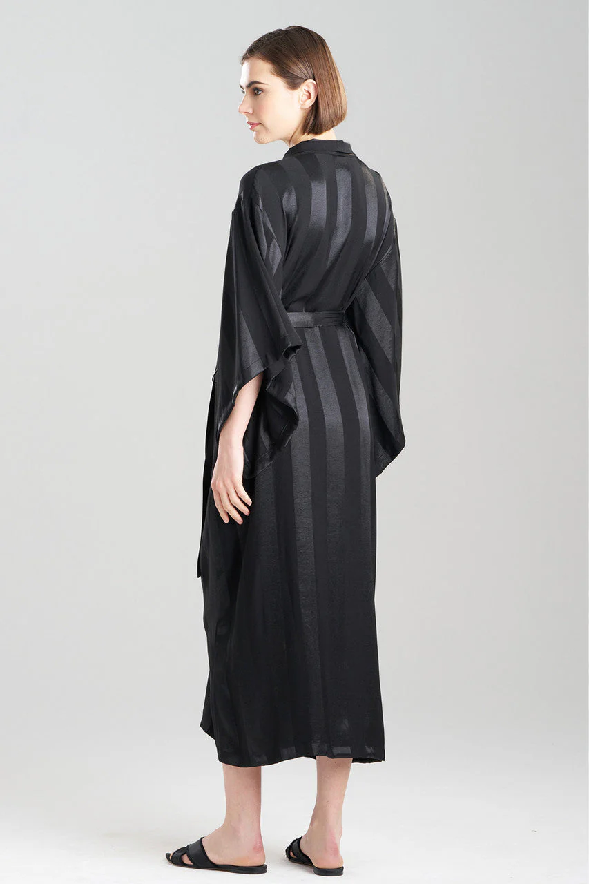 Satin Jacquard Stripe Robe - Image 2
