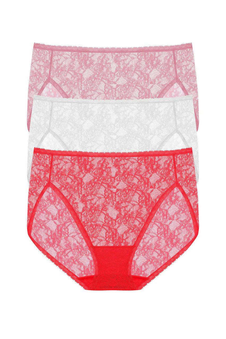 Bliss Allure One-Size Lace French Cut Brief 3-Pack - Image 2