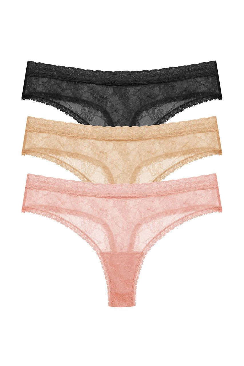 Bliss Allure One-Size Lace Thong 3-Pack - Image 2