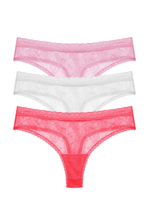 Bliss Allure One-Size Lace Thong 3-Pack