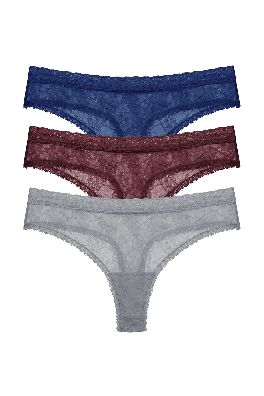 Bliss Allure One-Size Lace Thong 3-Pack - Image 2