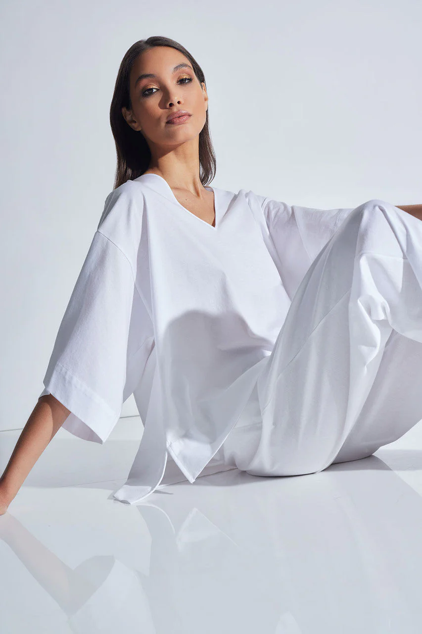 Bliss Essentials V-Neck Cotton Top - Image 4