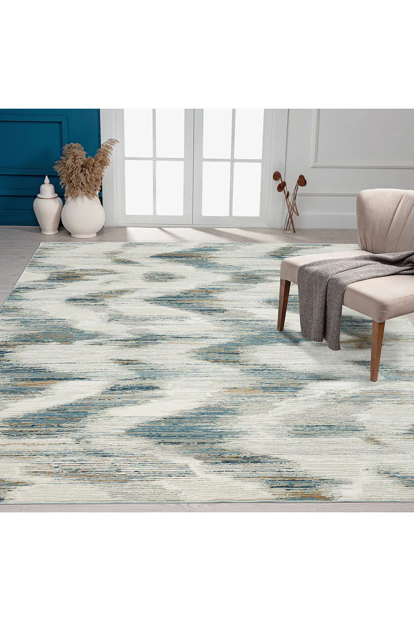 Bliss- Ikat Blue/Grey Rug - Image 11