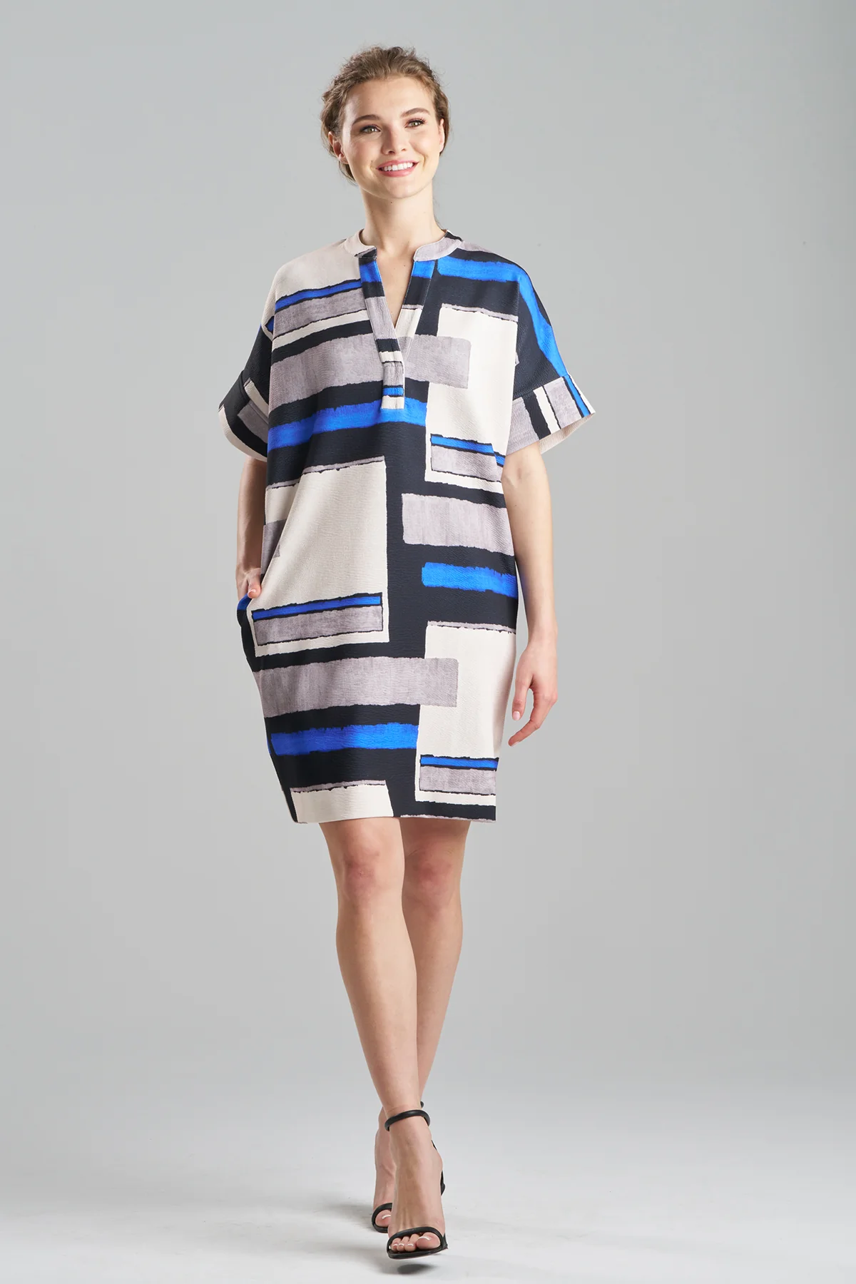 Scuba Crepe Pleated Dress - Image 2