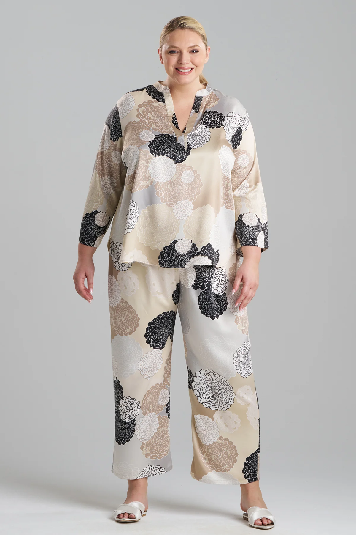 Botanic Melody Satin Long Sleeve PJ - Image 3