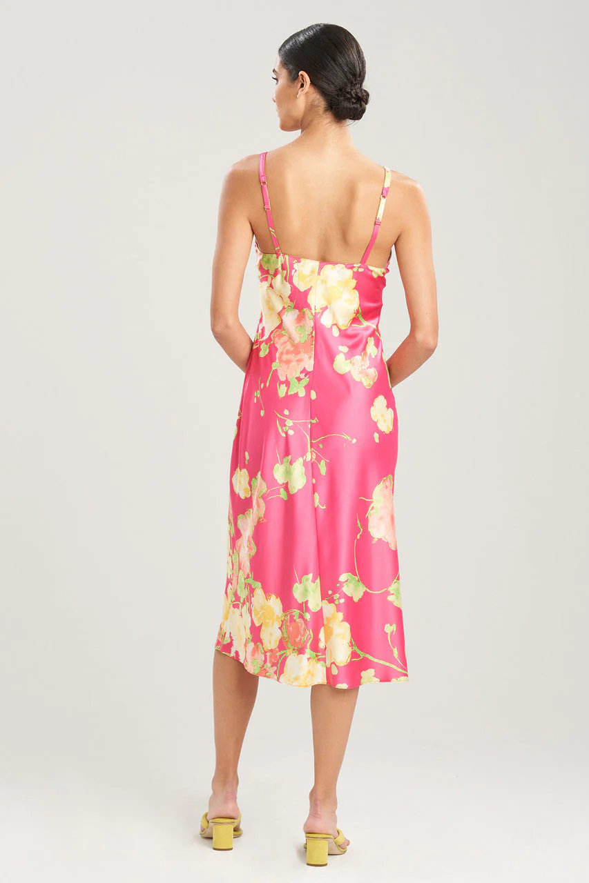 Bouquet-Printed Matte Satin Gown - Image 2