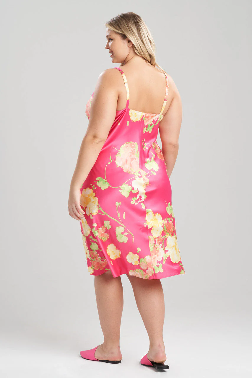 Bouquet-Printed Matte Satin Gown - Image 3