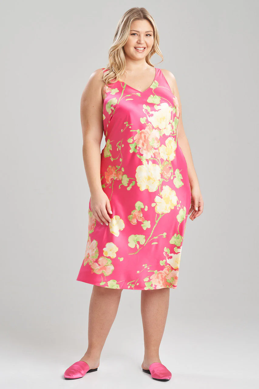 Bouquet-Printed Matte Satin Gown - Image 4