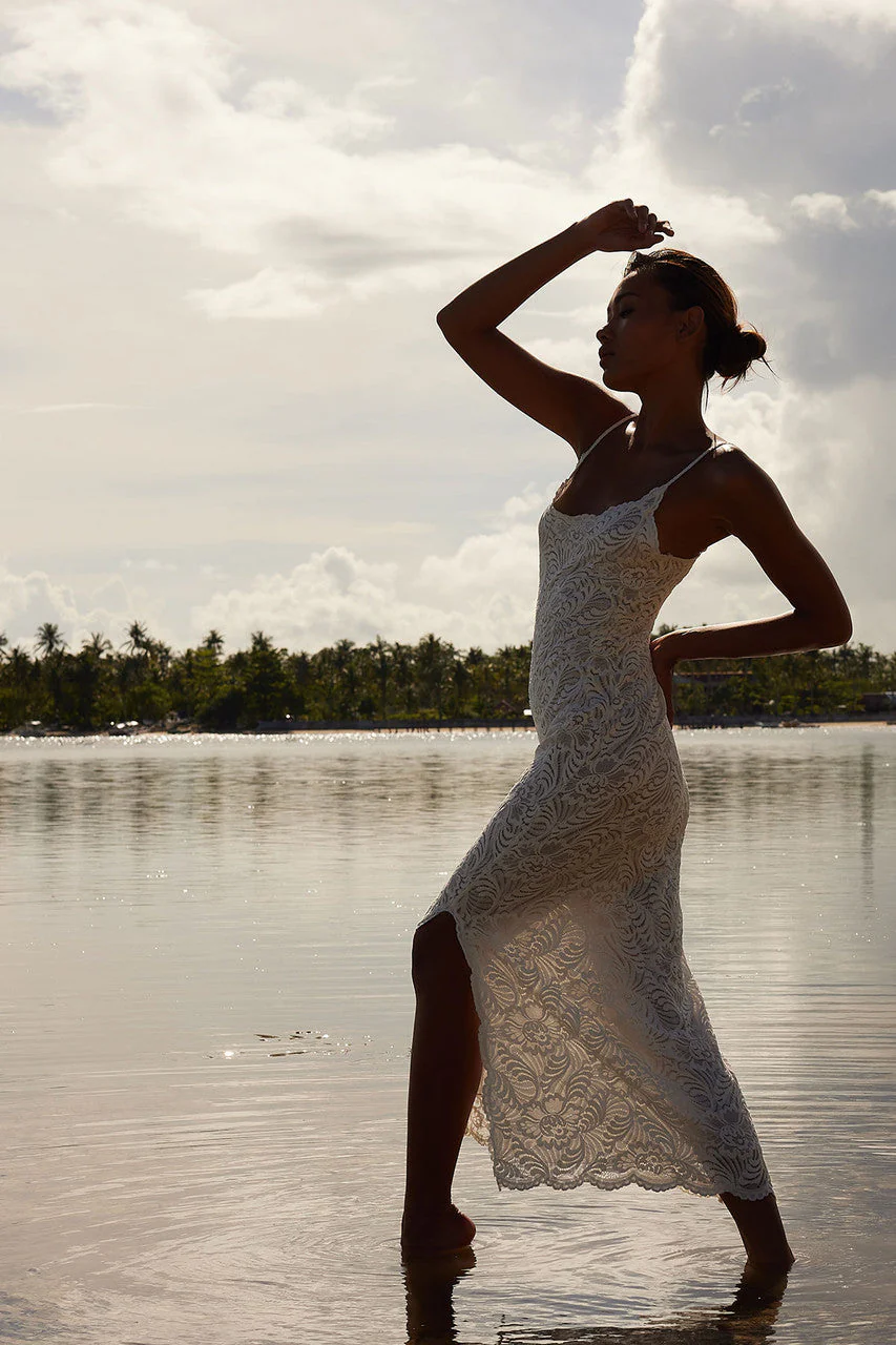 Bridal Allover Lace Slip Dress - Image 3