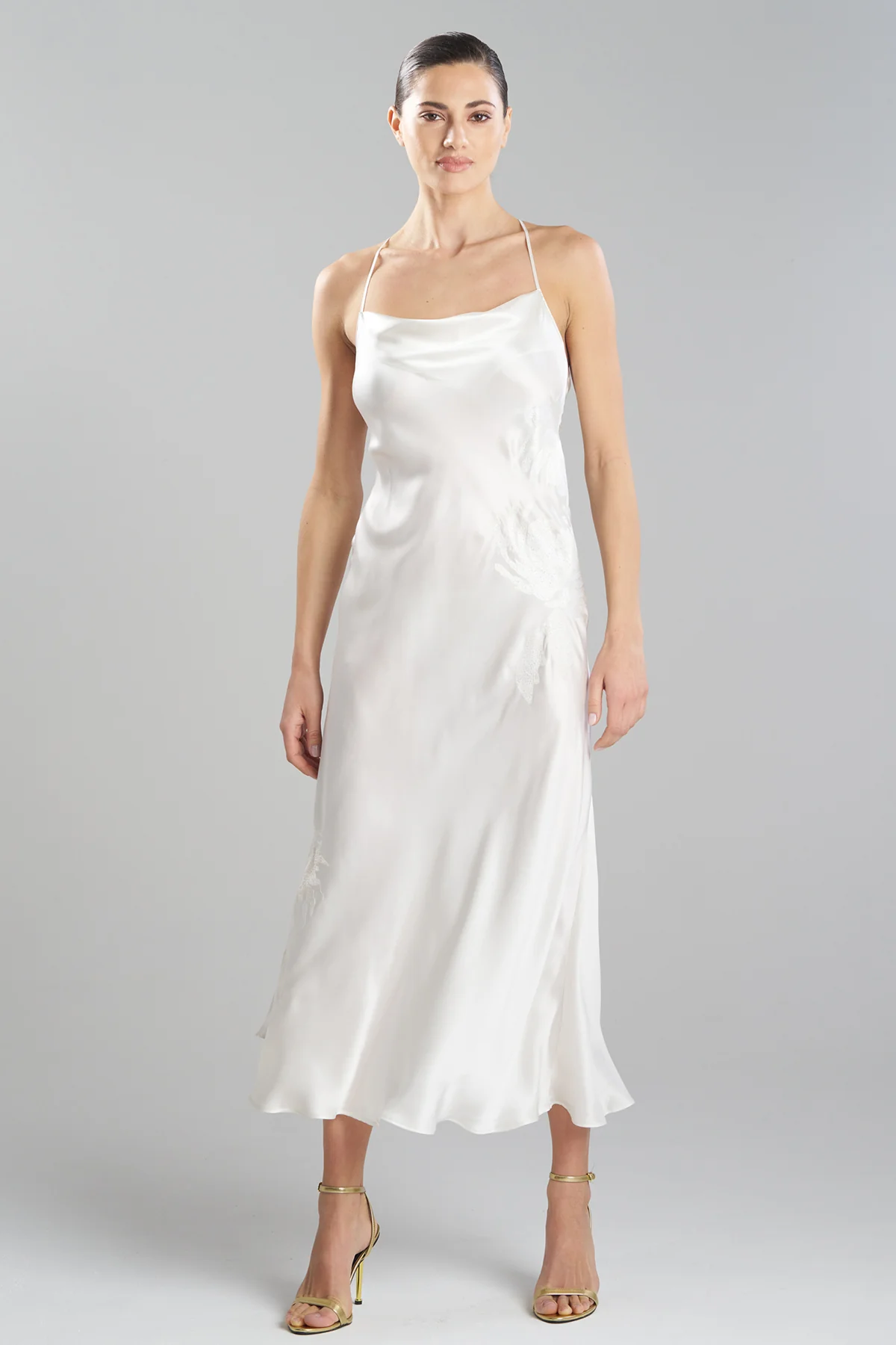 Bridal's Dream Embroidered Silk Slip Dress