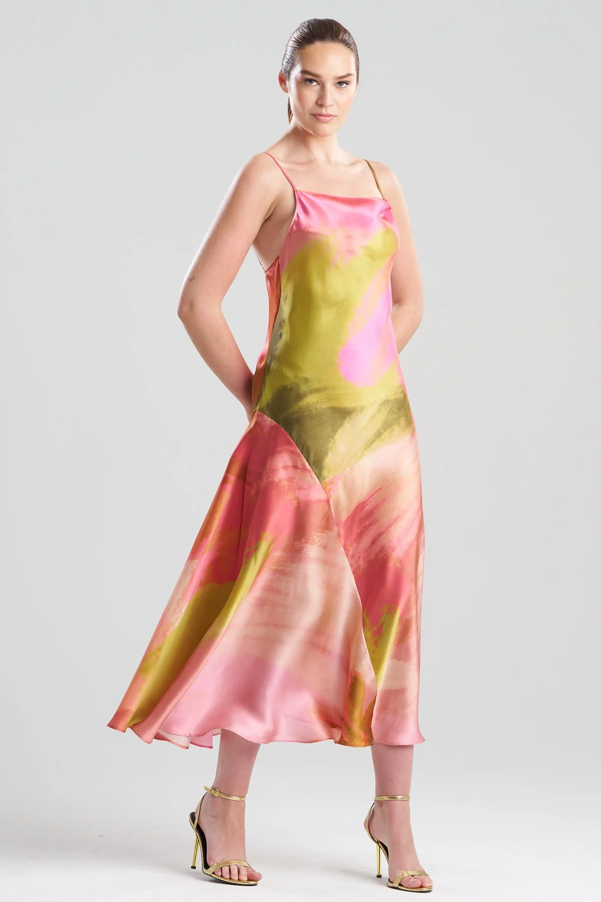 Brushstroke Silk Slip Dress - Image 2