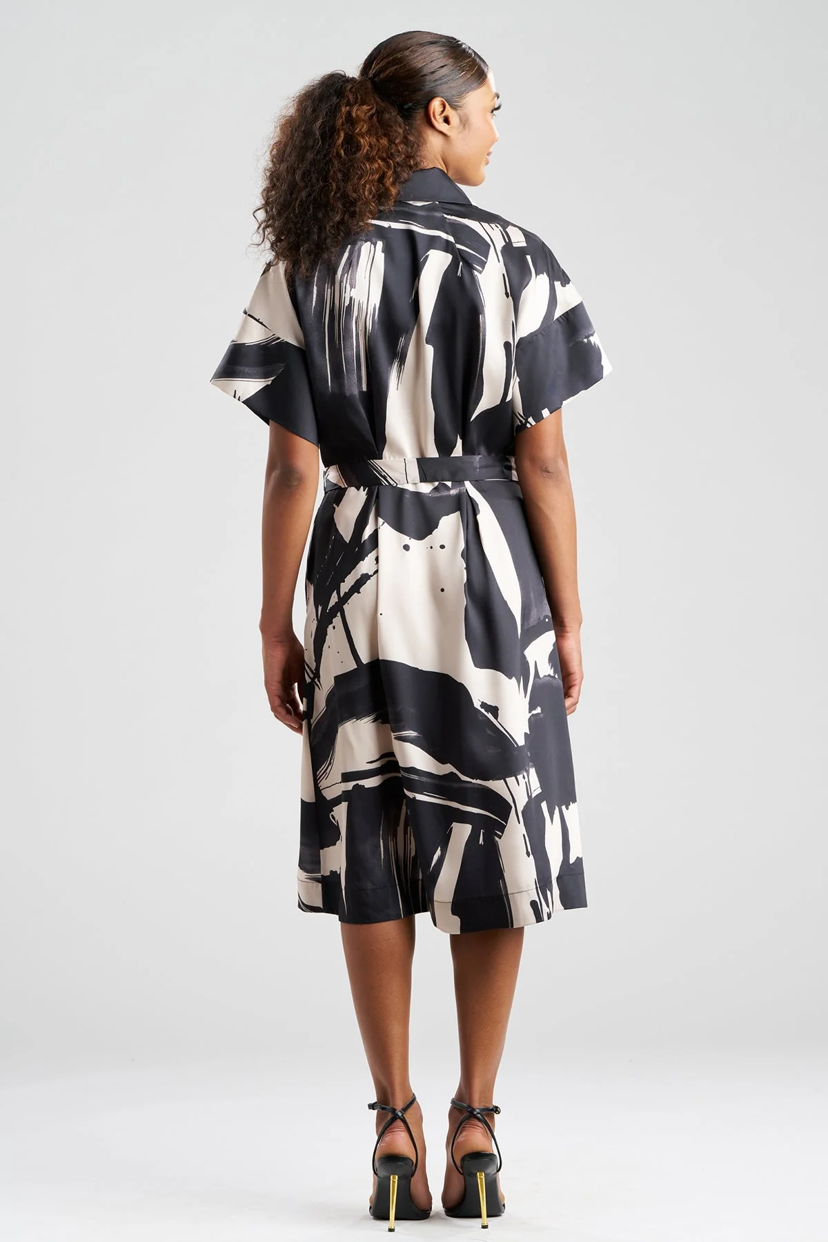 Brushstroke Silky Twill Shirtdress - Image 3