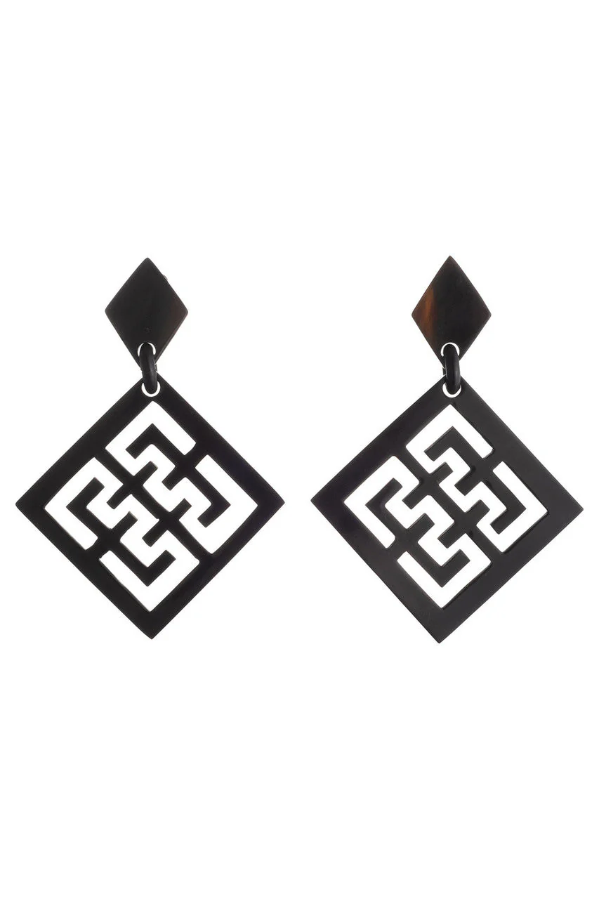Buffalo Horn Infinity Clip Earrings
