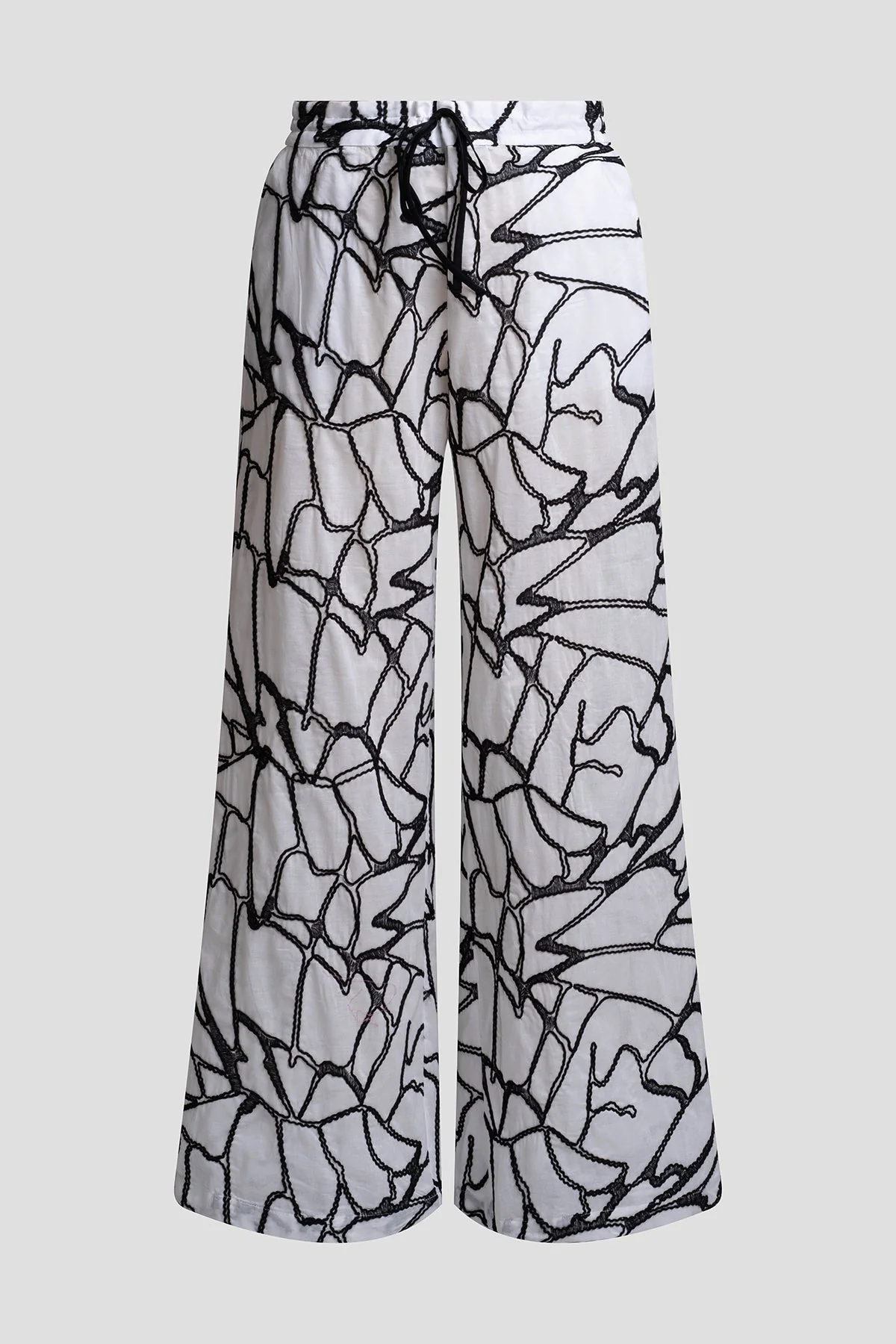Butterfly Embroidery Cotton Pants - Image 4