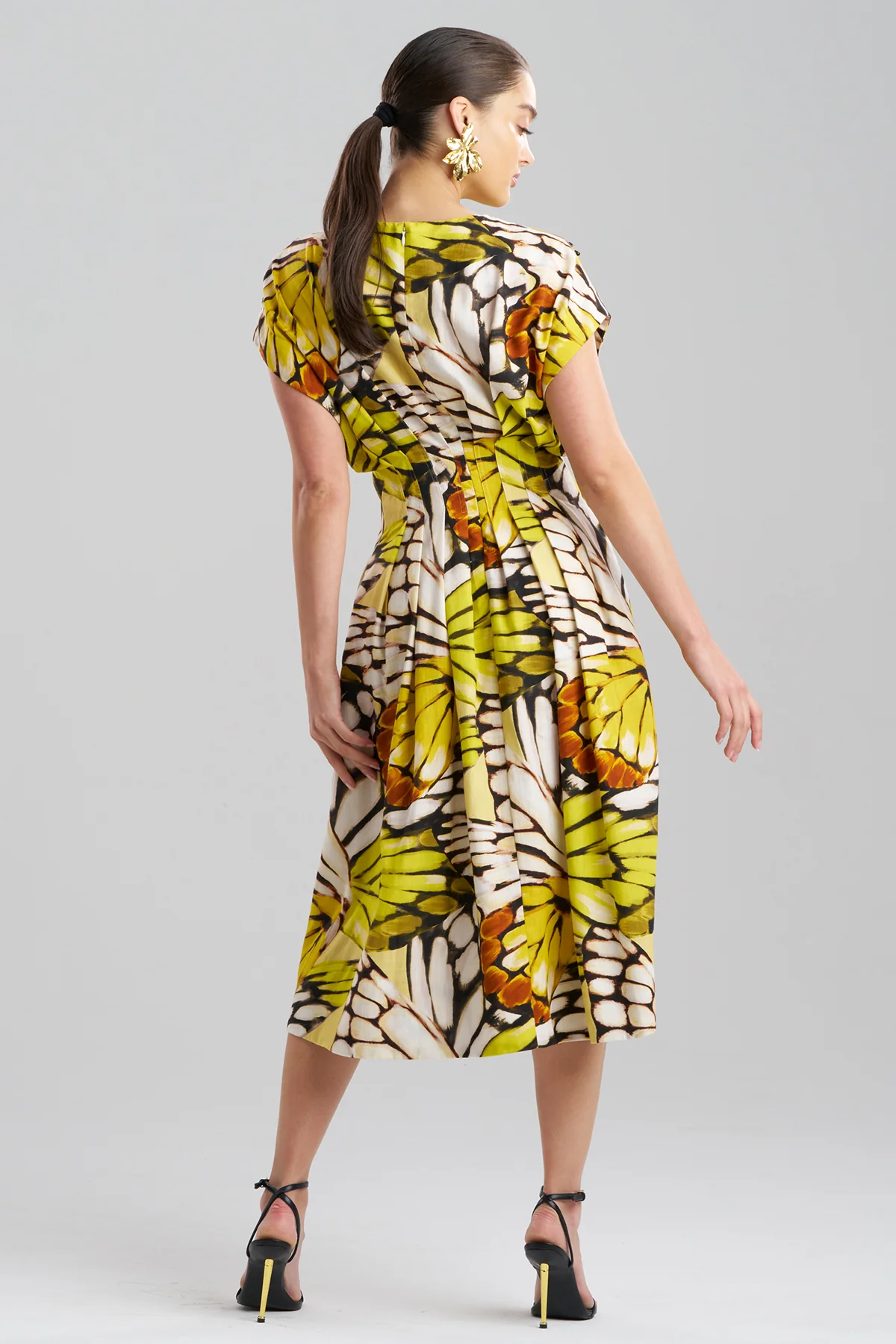 Butterfly Linen Blend Beaded Dress - Image 3