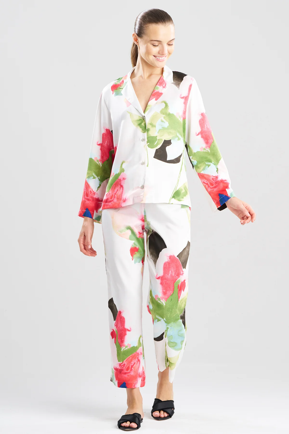 Calypso Printed Charmeuse Notch PJ - Image 2